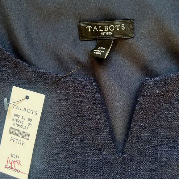 Talbots Navy Blue Sequin Fish Dress, Size 10 P, NWT - Picture 4 of 10